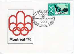 50696 - Bund - 1976 - 40Pfg. Olympia Montreal EF A. Umschl. M. SoStpl. ISERLOHN - ... IM OLYMPISCHEN JAHR - Ete 1976: Montréal