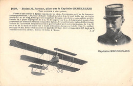 CPA AVIATION BIPLAN M.FARMAN PILOTE PAR LE CAPITAINE SCHNEEGANS - ....-1914: Précurseurs