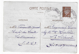 SALLAUMINES Pas De Calais Entier Carte Postale Pétain Yv 512-CP2 - Postales Tipos Y (antes De 1995)