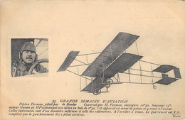 CPA AVIATION GRANDE SEMAINE D'AVIATION BIPLAN FARMAN PILOTE PAR DE BAER - ....-1914: Precursors