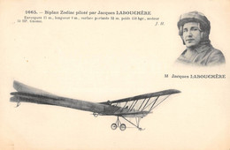 CPA AVIATION BIPLAN ZODIAC PILOTE PAR JACQUES LABOUCHERE - ....-1914: Précurseurs