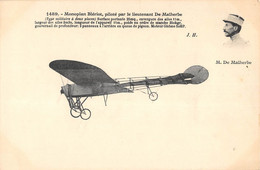 CPA AVIATION MONOPLAN BLERIOT PILOTE PAR LE LIEUTENANT DE MALHERBE - ....-1914: Précurseurs