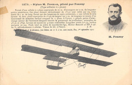 CPA AVIATION BIPLAN FARMAN PILOTE PAR FOURNY TYPE MILITAIRE A 2 PLACES - ....-1914: Précurseurs