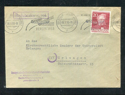 ND07 / Berlin / 1953 / Mi. 97 EF Auf Brief (Behoerdenpost) Stempel "BERLIN, Gruene Woche" / € 1.80 - Lettres & Documents