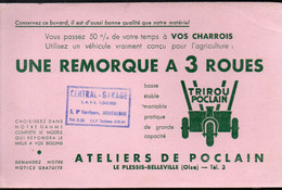 Le Plessis-Belleville (60 Oise) Buvard UNE REMLORQUE  A TROIS ROUES    POCLAIN (M3161) - Agriculture