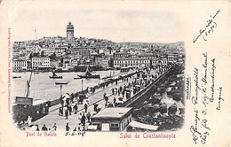 CPA TURQUIE TURKEY SALUT DE CONSTANTINOPLE PONT DE GALATA DOS SIMPLE ECRIT 1902 - Türkei