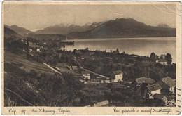 74  Annecy    -  Lac D'annecy   - Veyrier  , Vue Generale Et Massif Des Bauges - Veyrier