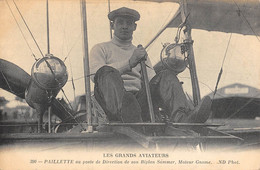 CPA AVIATION LES GRANDS AVIATEURS PAILLETTE AU POSTE DE DIRECTION DE SON BIPLAN SOMMER - ....-1914: Précurseurs