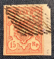 1852 ZNr 20, QUALITÉ SUP: 15 Rp Grands Chiffres Rayon III, Oblit (Schweiz Suisse Switzerland Mi.12 Yvert 23 Sc12 XF Used - 1843-1852 Federal & Cantonal Stamps