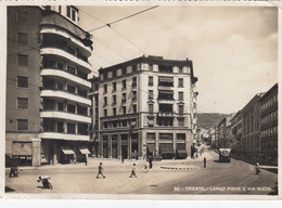 TRIESTE-LARGO PIAVE E VIA NIZZA-CARTOLINA VERA FOTOGRAFIA VIAGGIATA IL 29-8-1942 - Trieste (Triest)