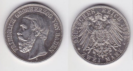 2 Mark Silbermünze Baden Großherzog Friedrich 1896 Jäger 28 Vz+ (151027) - 2, 3 & 5 Mark Zilver