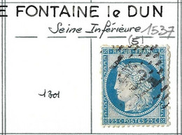FRANCE Classique,  Obl. PC Et GC Des Villes Sur TP Isolés: FONTAINE LE-DUN (Seine Inf.),  GC 1537 (5) - Non Classificati