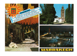 Maroc: Marrakech, Tintoreros, Entrada De La Mezquita, La Koutoubia, Plaza Djemaa El Fna (22-68) - Marrakech