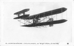 CPA AVIATION LOCOMOTION AERIENNE COMTE DE LAMBERT SUR WRIGHT A REIMS - ....-1914: Précurseurs