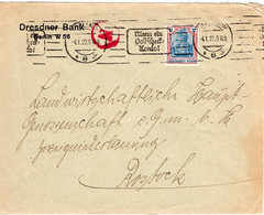 50892 - Deutsches Reich - 1922 - 2M Germania EF M. Zensurstpl. "N" A. Bf. BERLIN -> Rostock - Covers & Documents