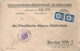 Duitsland 1933-1945 (Derde Rijk) Dienstbrief Met 2x Michelno. D133 Greifswald (4616) - Cartas