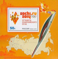 2013 RUSSIA Sochi 2014. Olympic Torch Relay. S/S: 50R - Unused Stamps