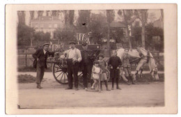 9343 - C.photo Sans Titre ( Dater & Situer ) - Maraicher Ambulant ( Charette Attelée ) & Sa Famille - - Shopkeepers