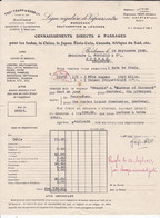 COGNAC CHARENTE 1933 CONNAISSEMENTPOUR LE CANADA  PAR VAPEUR MENPHIS VIA LIVERPOOL  ACHAT IMMEDIAT - 1900 – 1949