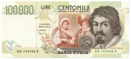 100000 LIRE BANCA D'ITALIA CARAVAGGIO II TIPO LETTERA A 12/05/1994 QFDS - Andere & Zonder Classificatie