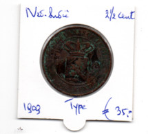 NED.INDIE 2 1/2 CENT 1909 TYPE MUNT - Dutch East Indies