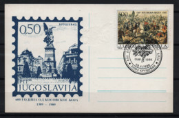 3600 Yugoslavia 1989 600 Years Since The Battle Of Kosovo, Krusevac MC - Maximumkarten