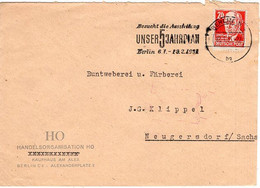 50906 - DDR - 1951 - 24Pfg. Thaelmann EF A. Bf. BERLIN - ... UNSER 5 JAHRESPLAN -> Neugersdorf - Covers & Documents