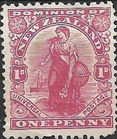 NEW ZEALAND 1907 Dominion - 1d - Red MNG - Nuovi