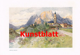 D101 152 E.H.Compton Cortina D’Ampezzo Dolomiten Panorama Kunstblatt 1908 !!! - Altri & Non Classificati