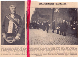 Begrafenis Minister Beernaert , ° Oostende , + Luzern - Orig. Knipsel Coupure Tijdschrift Magazine - 1912 - Unclassified