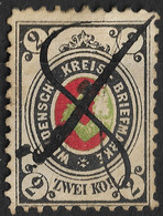 Wenden Livonia Latvia Russia 1884 2Kop, Harder Paper. Perf 11.5. Michel 11x/Scott L11/Yvert 10. Used, Pen Cancel. - Zemstvos