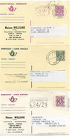 SP354/ Entier CP 6,50,7,50 Et 10 F En Repiquage Maison Williame Philatelie - Numismatique  C. BXL 1982-83/84 > E/V - Postkaarten [1951-..]