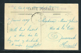 Cachet De Vaguemestre De L'Ambulance E. 9/16 Sur Carte Postale De Domrémy En 1917 Pour L 'Hérault - Réf F126 - Oorlog 1914-18