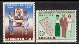 Liberia 1971 Mi# 784-785 ** MNH - 25th Anniv. Of Women's Suffrage - Liberia
