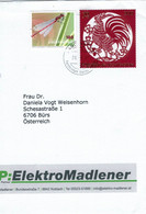 BST Vaduz 2021 - Adonis-Libelle Phyrrhosoma Nymphula - Hahn China - Scherenschnitt Lasertechnik - Lettres & Documents