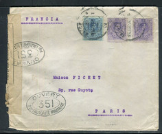 Espagne - Enveloppe Commerciale De Barcelone Pour Paris En 1916 Avec Contrôle Postal - Réf F156 - Briefe U. Dokumente