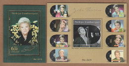 AC - TURKIYE  NUMBERED BLOCK STAMPS - ZEKI MUREN  SINGER  SPECIAL NUMBERED 2 BLOCKS  MNH  26 MAY 2021 - Nuovi