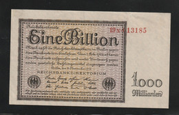 Allemagne Alemania Germany 1 Billion Mark 1923 Pick 134 Neuf Un Plicentral Invisible - 1 Biljoen Mark