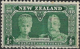 NEW ZEALAND 1935 Silver Jubilee - 1/2d - King George V And Queen Mary FU - Posta Aerea