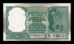 India 5 Rupees 1957-1962 Pick 35b Letter A SC- AUNC - India