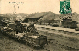 Mamers * La Gare De La Commune * Train Wagons Locomotive * Ligne Chemin De Fer - Mamers