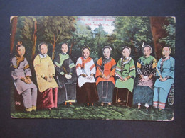 GB Kolonie 1912 Hong Kong AK A Group Of Chinese Ladies With Small Feet. Chinesische Trachten. Mit Dampfer Göben - Covers & Documents