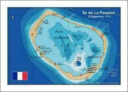 Clipperton Island Map Ile De La Passion New Postcard - Other