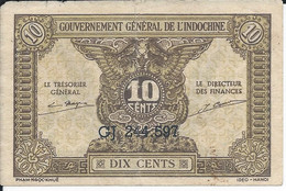 INDOCHINE  -  10 Cents Nd(1942)  -- SUP --    Indochina - Indocina