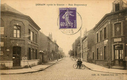 Denain * La Rue Duguesnoy Après La Guerre * Estaminet Bar Buvette - Denain