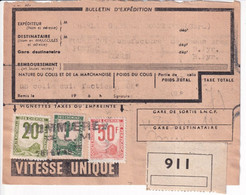 COLIS POSTAUX - 1945 - BULLETIN EXPEDITION De SOMMIERES (GARD) => OSSUN - Brieven & Documenten