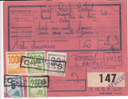 COLIS POSTAUX - 1955 - BULLETIN EXPEDITION SPECIMEN ! Dont TIMBRE 1000F ! De ORCHIES - Lettres & Documents