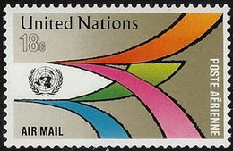 NATIONS UNIES  ( New York)  - Chemins Rayonnant à Partir De L'emblème De L'ONU - Luchtpost