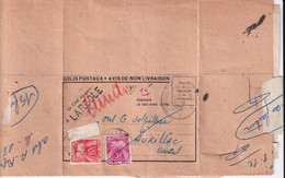 COLIS POSTAUX - 1952 - AVIS DE NON-LIVRAISON De LA REOLE (PREVU => CURE De ST CERNIN - LOT) TAXE +AMBULANT =>AURILLAC - Cartas & Documentos