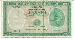 Nota 1000 Escudos 21-03-1968 Timor (Small Number) - Timor